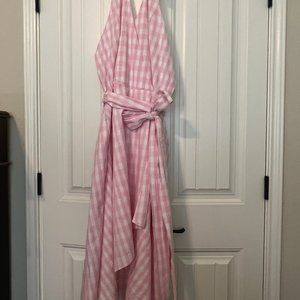 Boston Proper High-Lo Pink Gingham Dress Size 16